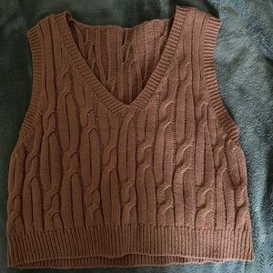 Brown Cropped Sweater Vest, women’s size medium